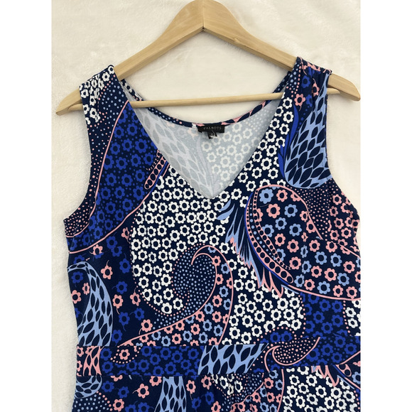 Talbots Dress Womens Medium Sleeveless Floral Paisley Stretch Summer Casual - Picture 3 of 8